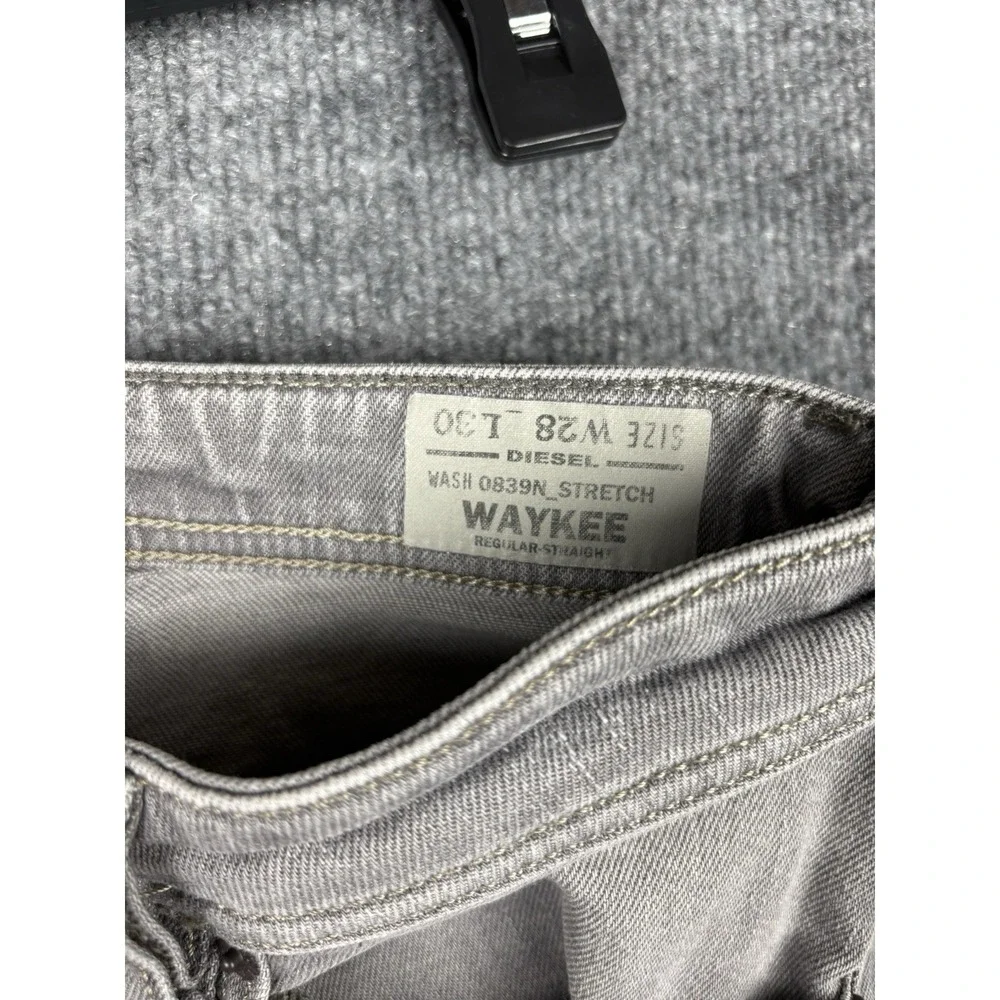 Diesel Waykee Jeans Mens 28x30 Gray 0839N Stretch Regular Straight Button Fly